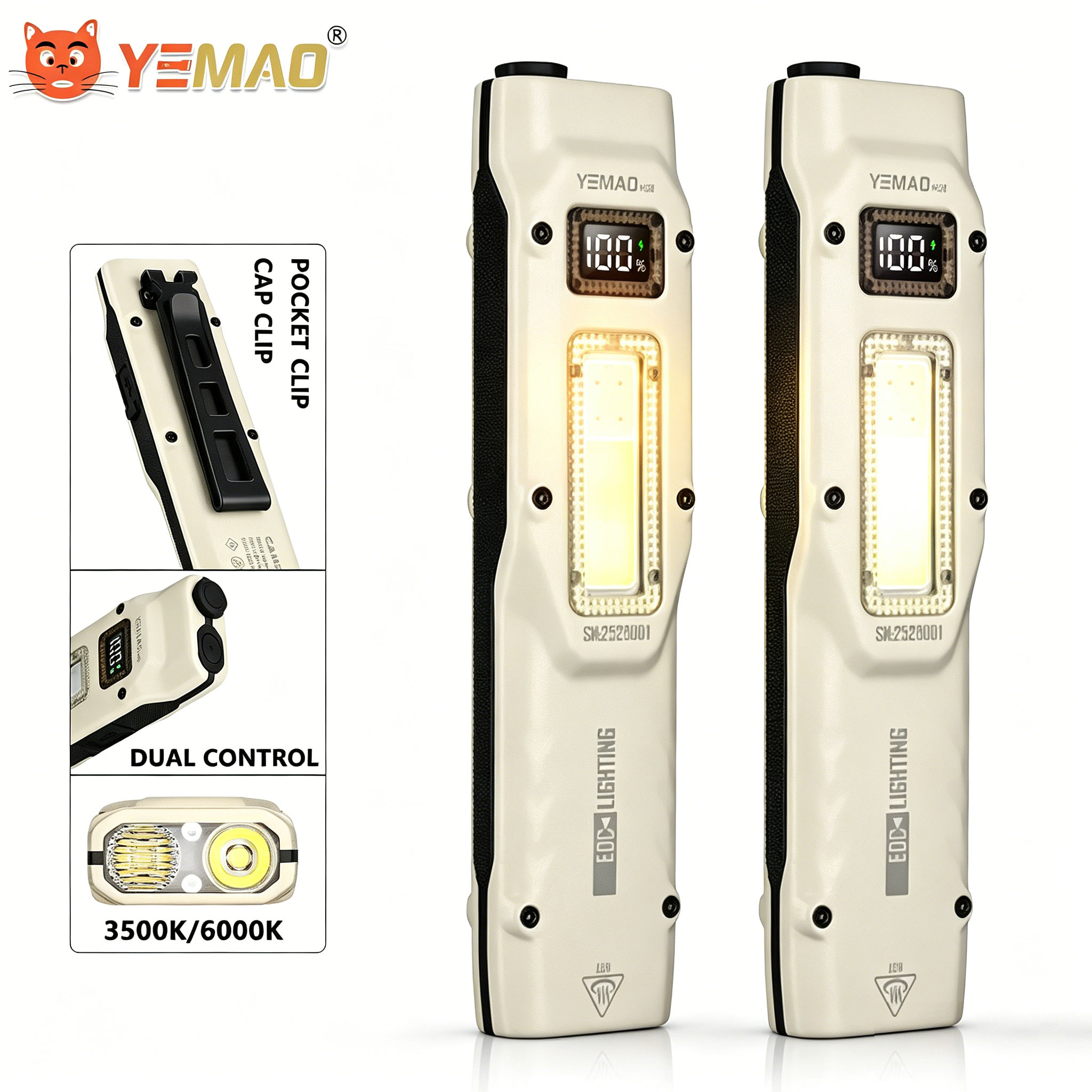 Tactical Flashlight Rechargeable - Портативный ультратонкий тактический рабочий фонарик YEMAO