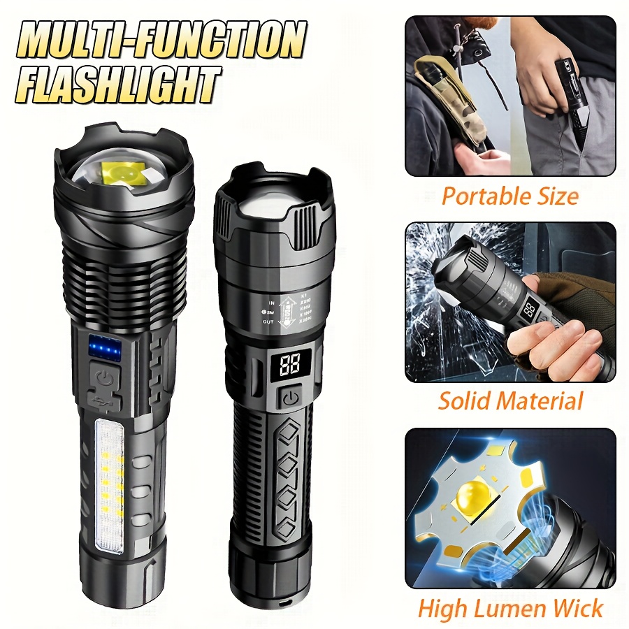 Tactical Flashlight Rechargeable - 1000LM ультра яркий светодиодный фонарик Type-C
