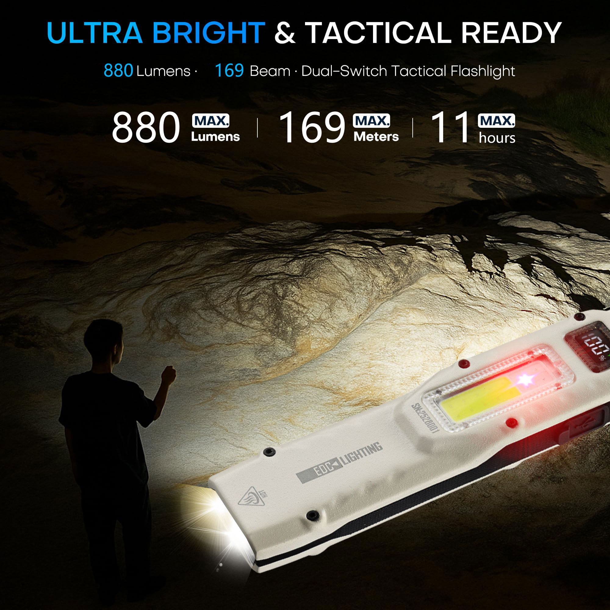 Портативный ультратонкий такти – обзор и цена Tactical Flashlight Rechargeable