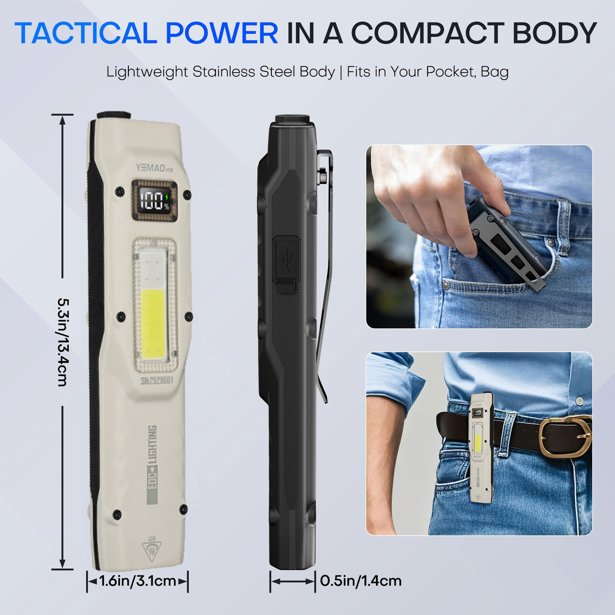 Портативный ультратонкий такти – обзор и цена Tactical Flashlight Rechargeable