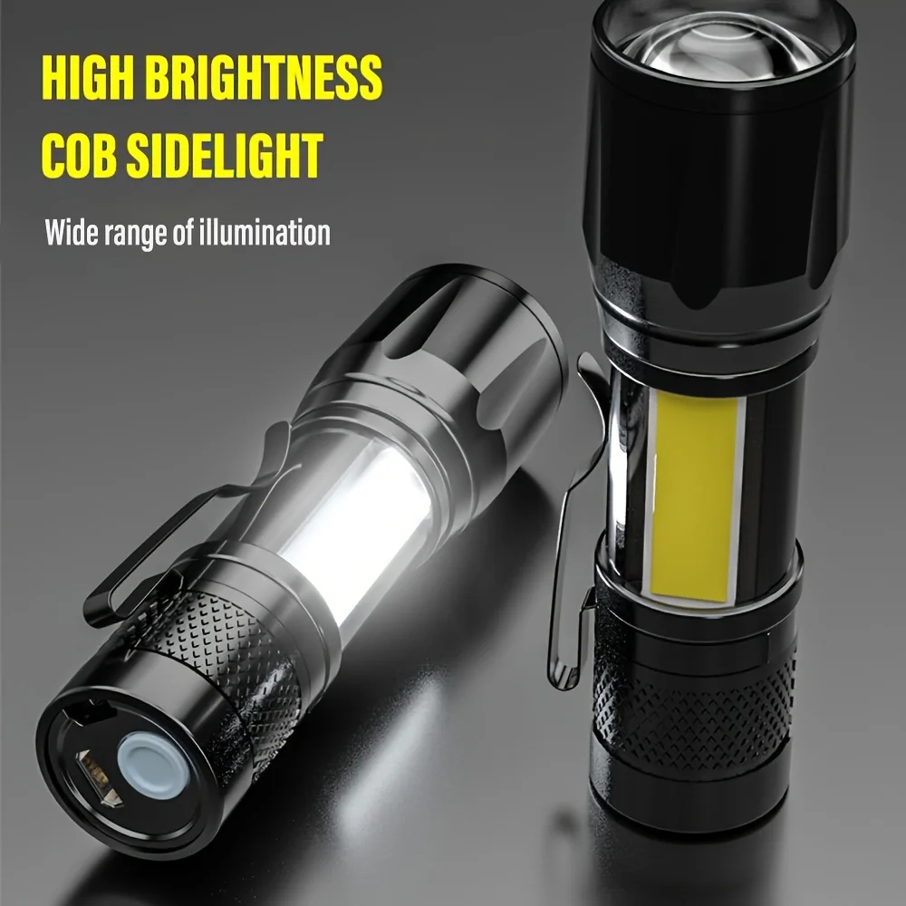 Портативный COB + светодиодный – обзор и цена Tactical Flashlight Rechargeable