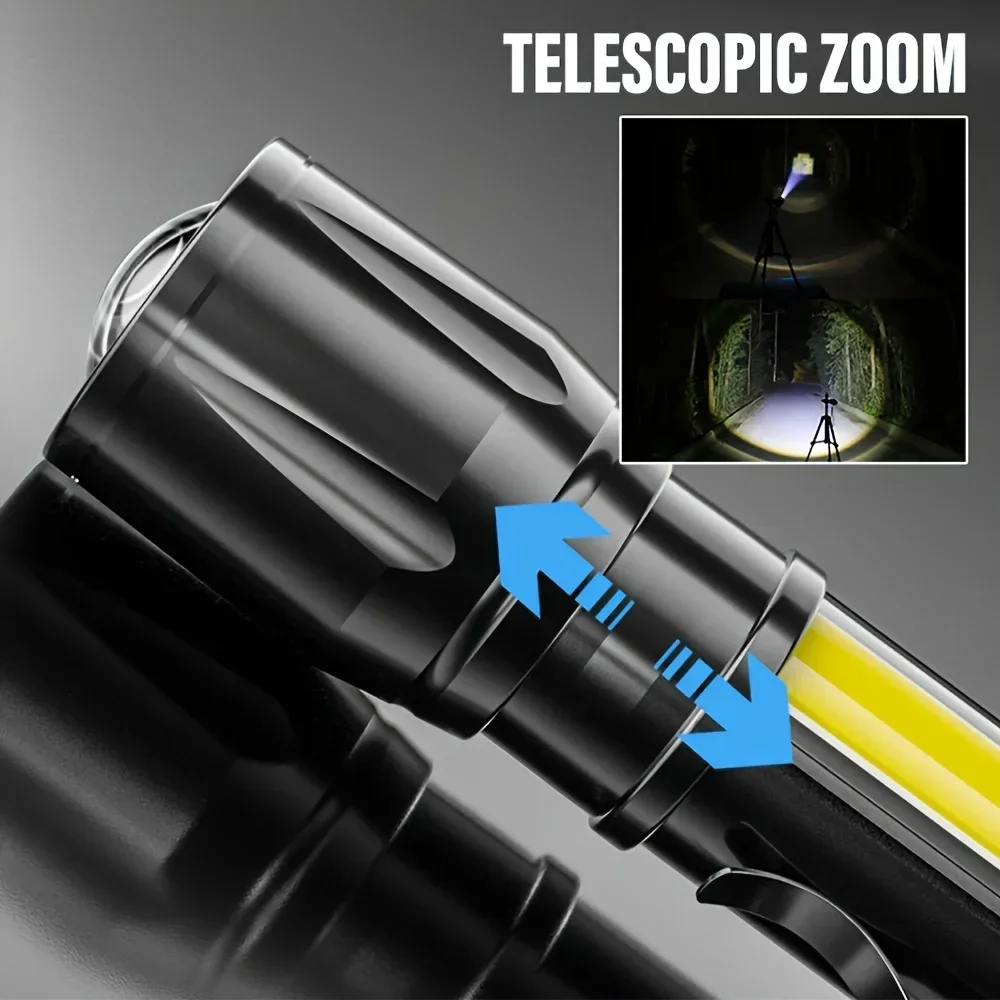 Портативный COB + светодиодный – обзор и цена Tactical Flashlight Rechargeable
