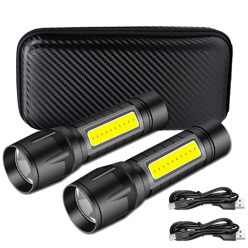 Портативный COB + светодиодный – обзор и цена Tactical Flashlight Rechargeable