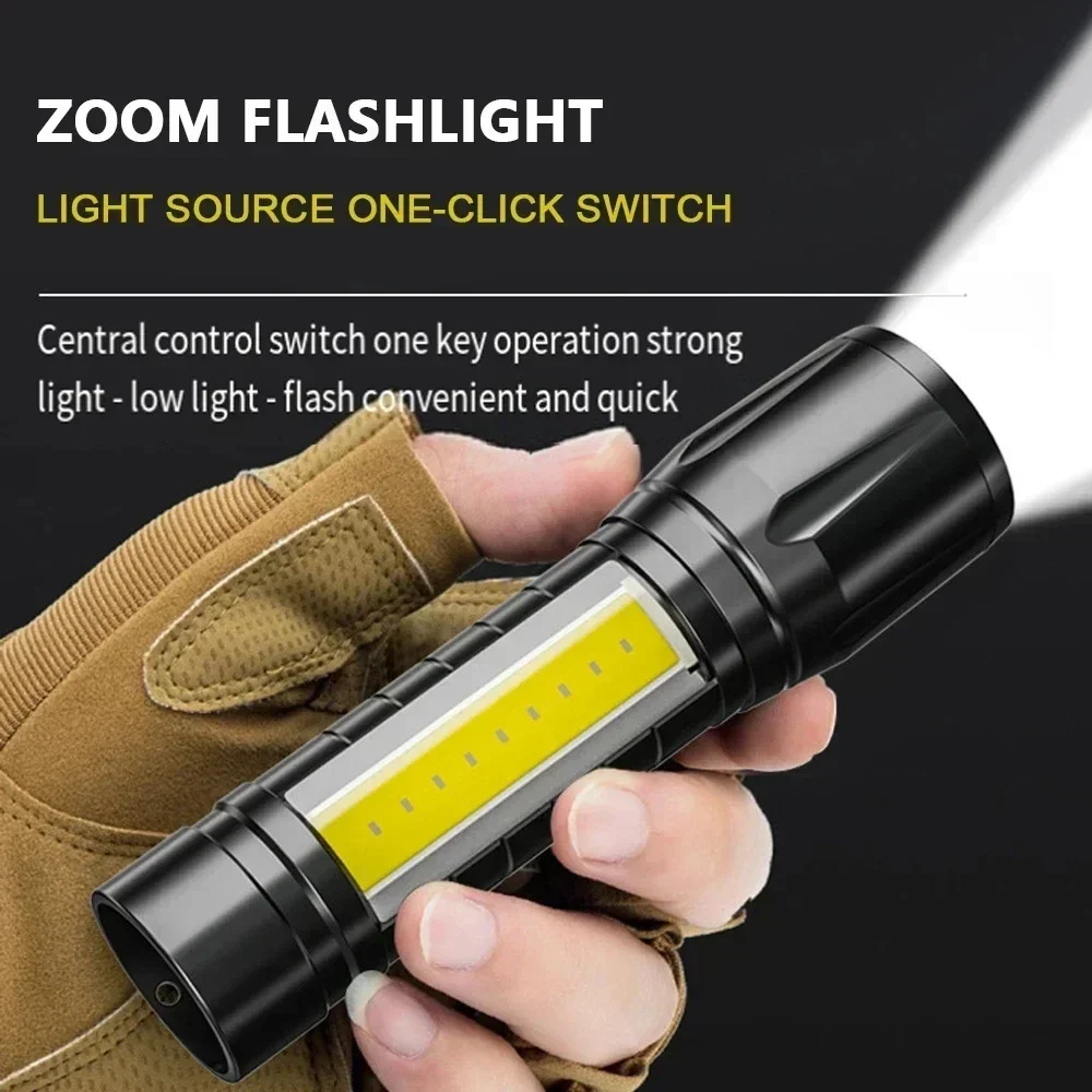 Портативный COB + светодиодный – обзор и цена Tactical Flashlight Rechargeable