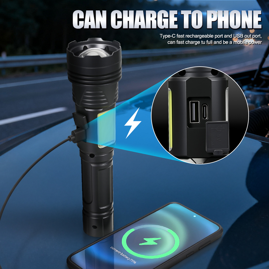 Мощный светодиодный ручной фон – обзор и цена Tactical Flashlight Rechargeable